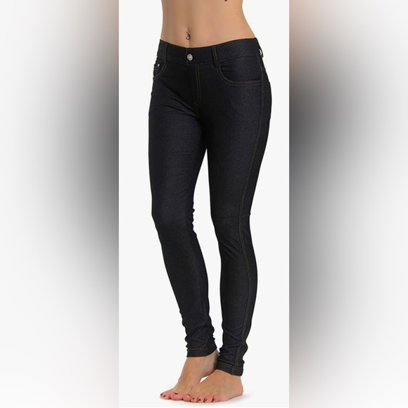 Women's Jean Look Jeggings Leggings Pants XL - Picture 1 of 8